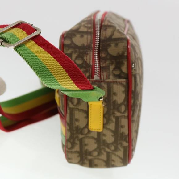 Christian Dior Trotter Canvas Shoulder Bag Rasta Color Brown Auth rd4643 - Picture 4 of 16